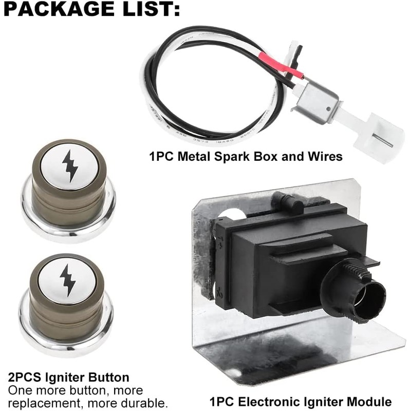 Hicello Electronic Igniter Gas Igniter Kit Replacement for Weber 67847