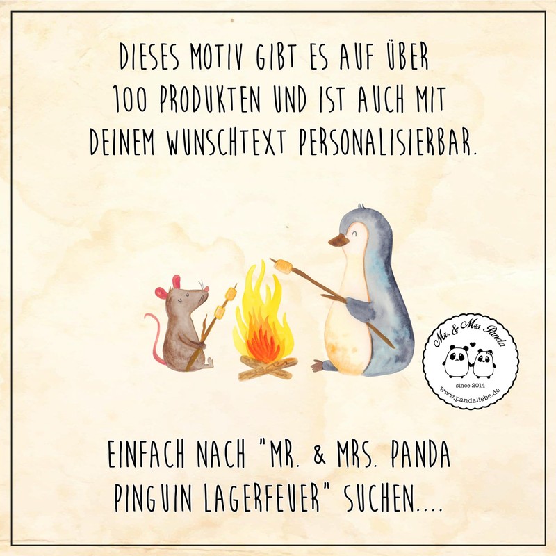 Mr. & Mrs. Panda Personalisiertes Deko Schild Pinguin Lagerfeuer DIN