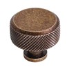 Decoranddecor Amelia Knurled 35mm Round Kitchen Cabinet Furniture Knobs Aluminium