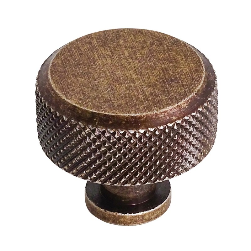 Decoranddecor Amelia Knurled 35mm Round Kitchen Cabinet Furniture Knobs Aluminium