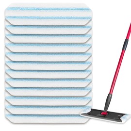 12 Pack Microfiber Mop Pads Refill for O-Cedar H2prO Flat Mop System, Washable and Reusable Mop Replacement Heads for Floor Deep Cleaning, Mop Pad Refills for Wet and Dry Floor