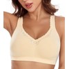 Lemorosy Comfort Cotton Bra for Women Wirefree Full Coverage Plus
