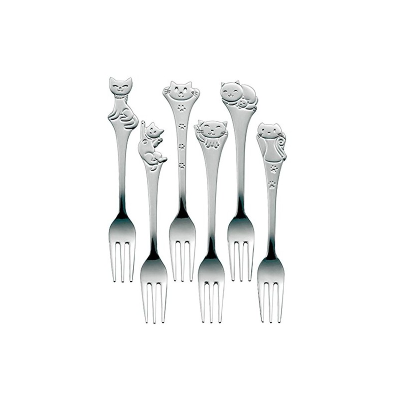 Nagao Lovely Cats Himefork, Set of 6, Made in Japan