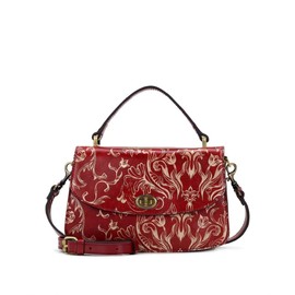 Patricia Nash Leather Ruthie Crossbody with Top Handle in Western Wallpaper
