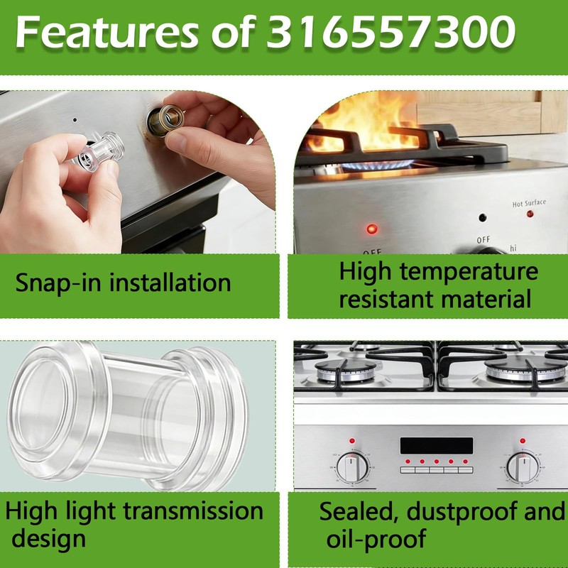 316557300 Light Lens Cover fit for Frigidaire Oven Range Cooktop
