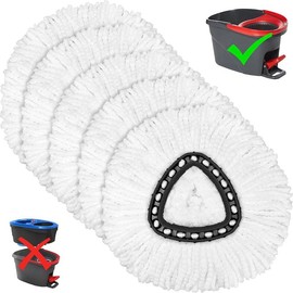 For O-Cedar EasyWring Microfiber Mop Refills - Replacement Spin Mop Heads with Scrub Brush Washable Heavy Duty Universal Fit for Kitchen Bathroom Floors and fit for 1-Tank system:_5mop