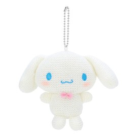 Sanrio 500119 Amigurumi Style Knit Mascot Holder, Cinnamo Roll, Approx. Width 5.1 x Depth 2.4 x Height 4.3 inches (13 x 6 x 11 cm)