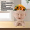 Men Face Flower Pot Hand Painting Resin Men Head Flowerpot