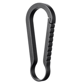 TIMULTI Titanium Key Holder, Small Carabiner Clip, Men's, Quick Release Key Hook, Easy to Attach, Sturdy, Simple, Lightweight, Key Chain, for Car, Backpack, or Belt Loop (Black/L Size 1 piece)