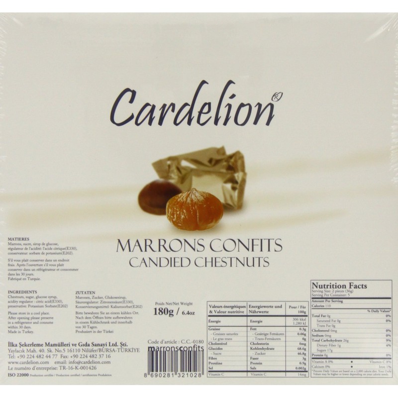 Cardelion Marron Glace - Candied Chestnuts,Special Occasions Suitable for All