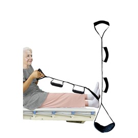 Healthman Leg Lifter Strap Multi-Loop Style - with Hand Grips & Soft Foot Pad for Adult, Senior, Elderly, Handicap, Disability & Pediatrics - Mobility Aid (Hard Hand Grip)