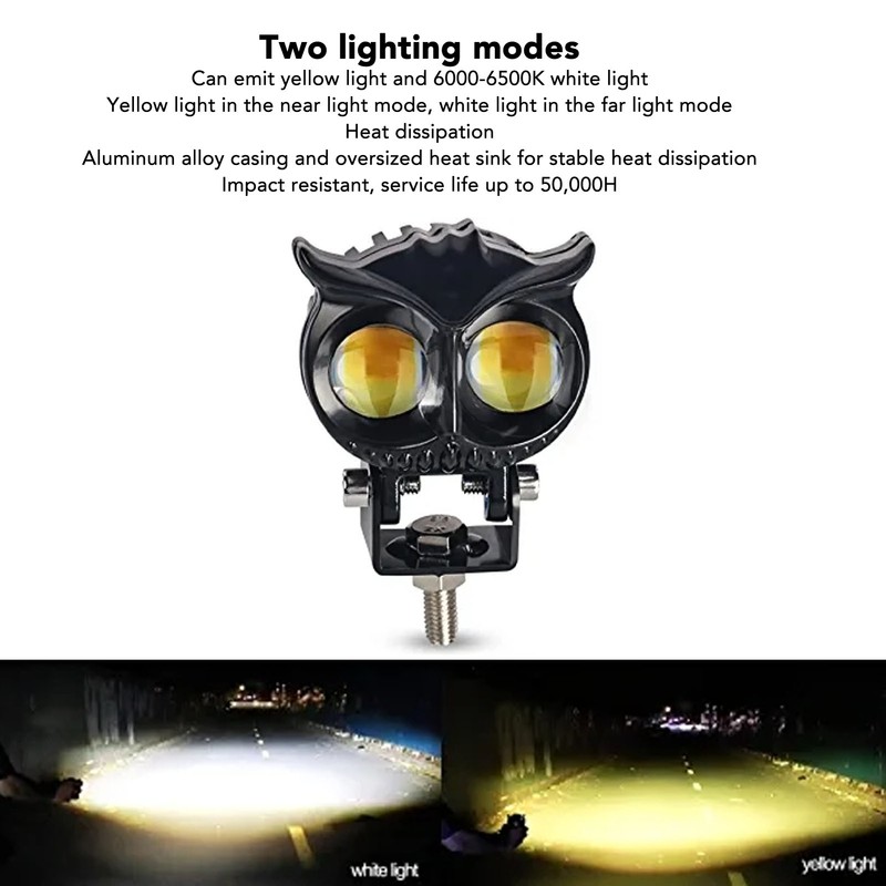 Motorcycle Driving Fog Lights Bird Shape 2000LM IP67 Waterproof Motorcycle