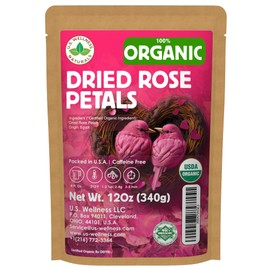 Organic Culinary Rose Petals, 12 oz, Dried, Edible for Tea and Bath