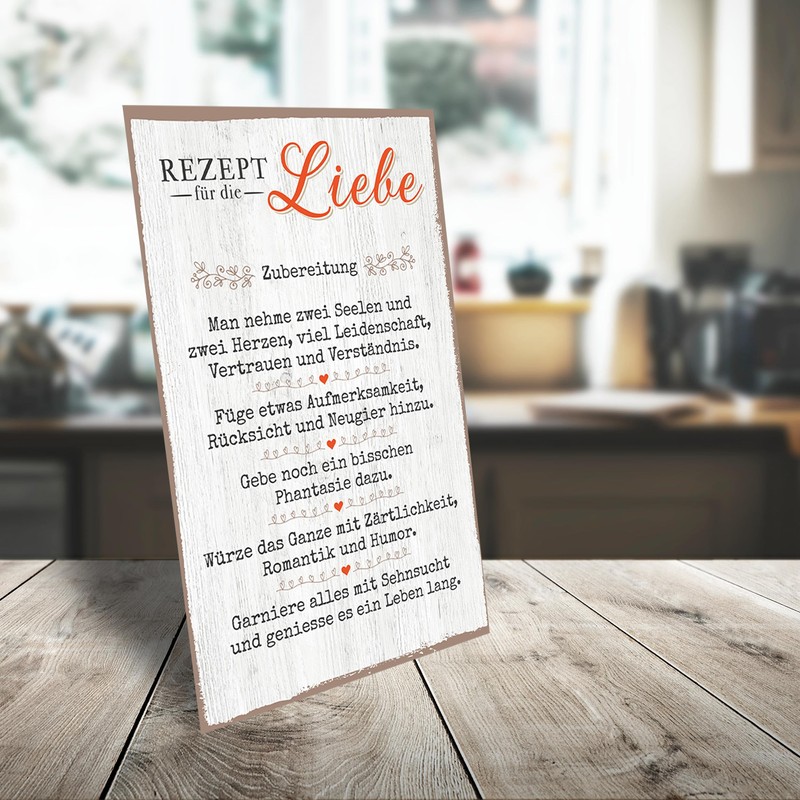 Recipe for Love - Home Sign with Quote as Gift
