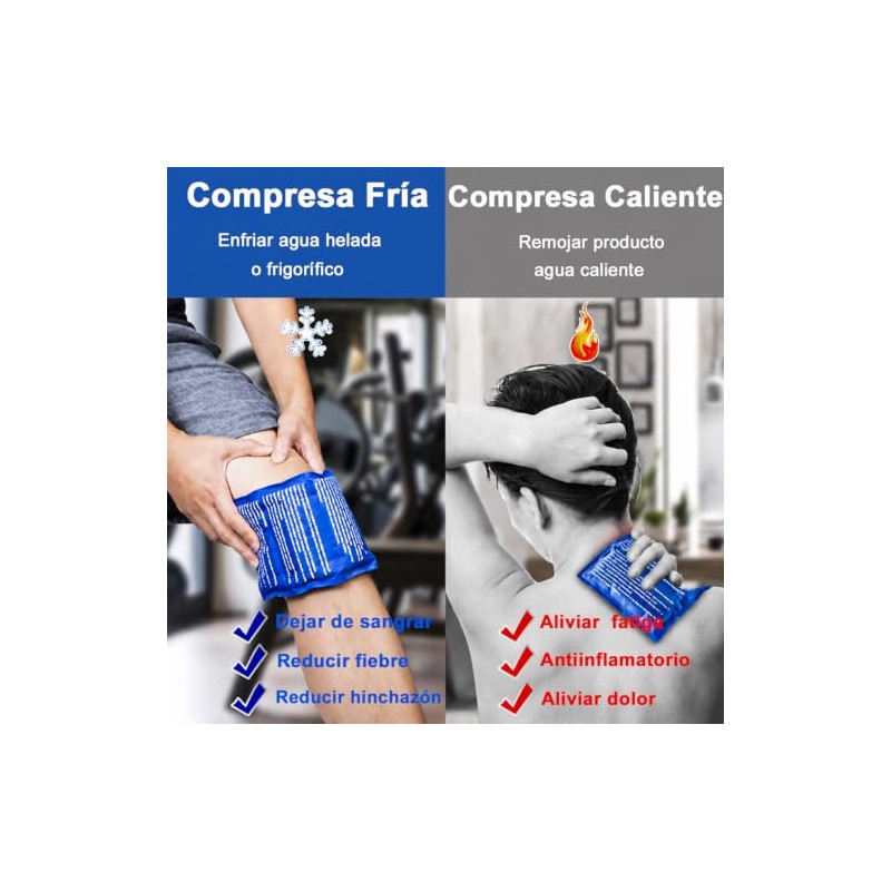 2Pzs Compresas de Gel Frio Caliente Bolsas de Hielo Ajustable