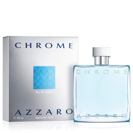 Azzaro Chrome Eau de Toilette - Fresh Aquatic Mens Cologne - Citrus, Woody, Musky Fragrance -Fresh Everyday Wear - Classic Summer Beach Scent - Luxury Perfumes for Men - Full Size, 3.38 Fl. Oz