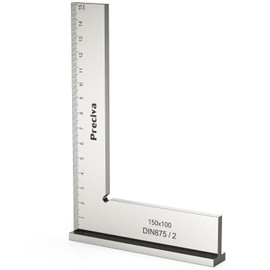 Preciva Engineer's Square 150 x 100 mm Try Square 90° Carpenter's Angle with Measuring Scale (cm) for Precise Work in Metal Construction and Workshop