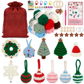 YHANEC Crochet Kits for Beginners Adults, Knitting Starter Kit for Adults, Crochet Starter Kit- Crochet Patterns Crochet Starter Kit for Christmas Theme