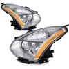 ROADFAR Chrome Housing Amber Reflector Clear Lens Headlights For Nissan