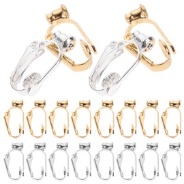 Healifty 20Pcs Clip Earring Findings Ear Wire Non Pierced Earring Converter Jewelry