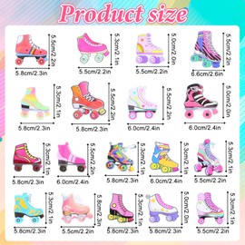 Tyqour 36 Pcs Roller Skate Cupcake Toppers, Roller Skating Party Favors, Roller Skate Party Decorations Retro Hip Hop Theme Cupcake Picks for 80s 90s Roller Skate Theme Birthday Party Decor Supplies