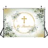 Mi Bautizo Backdrop Mexican Baptism Party Decorations God Bless First