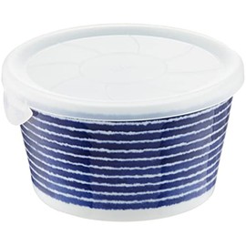 Hasami Ware 32573 Indigo Aidama Small Bowl, 4.3 inches (11 cm) with Lid, Non-Wrap, Indigo Dyed Komeda