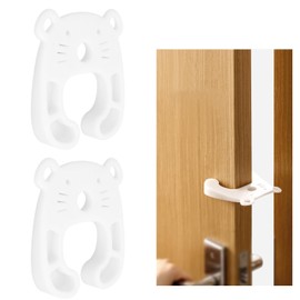 Baby Door Stop, Clamping Protection for Doors, Windows & Drawers, Pack of 2, White TPR Rubber Stoppers, Non-Slip & Quiet, Child Safety