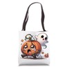 Funny Pumpkin with Sweet Ghost Tote Bag