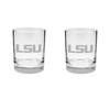 LSU Tigers 2-Sided Satin Finish, Rock, or Beverage Glass -