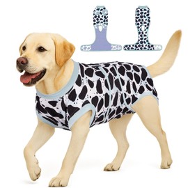 PetWarm Dog Onesie for Surgery Male, Dog Surgical Recovery Suit, Spay and Neuter, Prevents Licking After Surgery Onesie, Pet Recovery Suit for Dogs, Leopard Pattern, Silver Black, XL