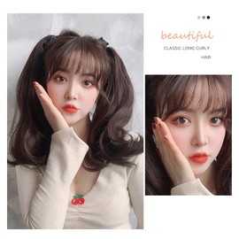 Remeehi Ponytail Wig, Set of 2, Twin Tails, Ribbon Type, Long Curl, Fluffy, Supernatural, Curly Hair Point Wig, Heat Resistant, Hair Extension, Extension, Cosplay, Festival, Cultural Festival, Party, Dark Brown, 11.8 inches (30 cm) & 2.2 oz (65 g)