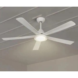 White TOZING 52 in. Smart LED Indoor White Low Profile 5 Blades Ceiling Fan With Light
