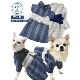 ONEKOSAMA OINUSAMA Dog Clothes Cat Cat Yukata Boys Kimono Dog Wear Festival Summer Festival New Year Shichi-Go-San Small Dogs Large Dogs Small Large Dogs Small Large Cats Dogs (Navy / L)