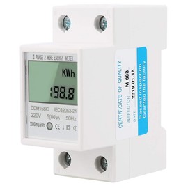 Medidor de energía monofásico, 5-80a 220V/230V 50/60Hz Pantalla digital LCD Medidor electrónico de KWh de energía Din Rail DDM15SC