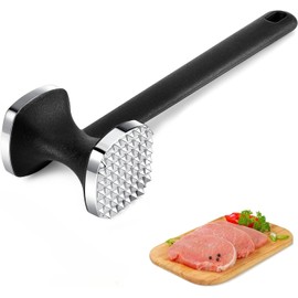 Heanvmyss Kitchen Meat Tenderizer,Heavy Duty Meat Hammer,Double Sided Meat Tenderiser,Stainless Steel Meat Mallet,Versatile Tender Meat Hammer for Steak,Chicken,Fish,Cooking Enthusiasts(Silver)