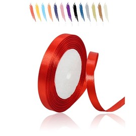 Red 10mm Satin Ribbon 23 Metres Polyester Ribbon Enhance Your Crafts and Celebrations Ideal for Gift Wrapping Decorations Wedding Car Ribbon Ribbons for Crafts