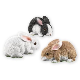 Collections Etc Little Bunnies Garden Statues - Set of 3 Multicolored