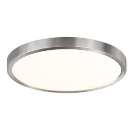 senroyal Flush Mount Ceiling Light Fixture, 12 Inch LED Modern Kitchen Light, Slim Dimmable Brushed Nickel Flush Mount Light for Low Ceiling, Laundry, Hallway, Metal and Glass Lighting, 22W, 3000K