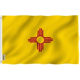Anley Fly Breeze 3x5 Foot New Mexico State Flag - Vivid Color and Fade Proof - Canvas Header and Double Stitched - New Mexico NM Flags Polyester with Brass Grommets 3 X 5 Ft