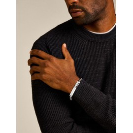 Fossil Knox JF04767040 - Bracelet Argenté en Acier Inoxydable Pour Homme, Waist Unique, Stainless Steel Stainless Steel, Pas UNE Pierre Précieuse, Waist Unique, Stainless Steel