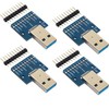 risingsaplings 4pcs USB 3.0 Type A Male Breakout Board USB