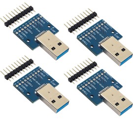 risingsaplings 4pcs USB 3.0 Type A Male Breakout Board USB to DIP Adapter 10 Pins 0.1" Pitch with Straight Pin Headers
