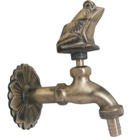 TINTON LIFE Decorative outdoor garden faucet retro brass water hose Tap wall Mounted for 1/2" Inches Hose,Frog
