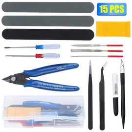 HSEAMALL Gundam Modeler Basic Tools Hobby Tool Sets Basic Tools for Car Model Kit DIY Repair Pack of 15
