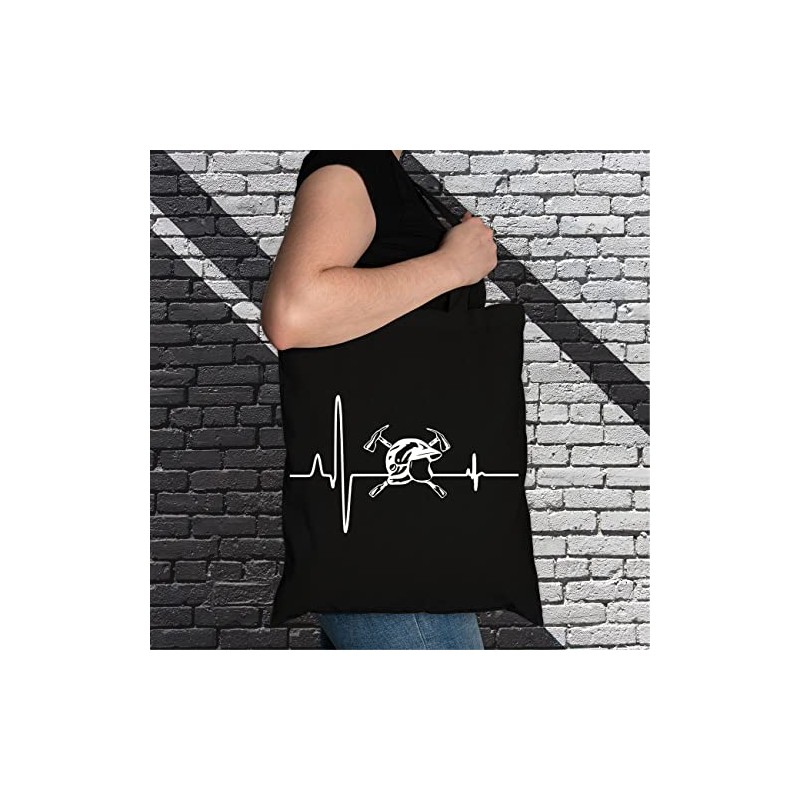 Fabric Bag Jute Bag Long Handle with Saying Fire Brigade