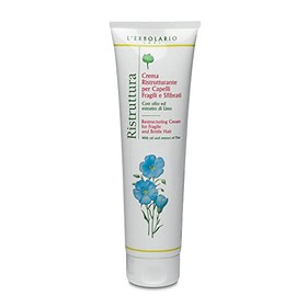 L'Erbolario Restructuring Cream For Fragile And Brittle Hair - Rich Treatment Cream With Oil And Extract Of Flax - Restores Body And Radiance To Hair - Nourishes And Refreshes The Scalp - 5.07 Oz