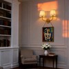 PERMO Vintage Sconce Gold 2 Lights Wall Sconces with Pleated