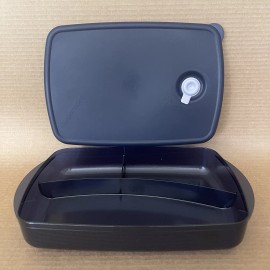 Tupperware Vent N Serve Microwaveable Divided Container #3990 Navy Blue New