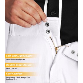 Penveer Knicker Style Adult & Youth Baseball Pants with Durable Snap Zip, Elastic Bottom Mens & Boys Baseball Pants (YL, White)